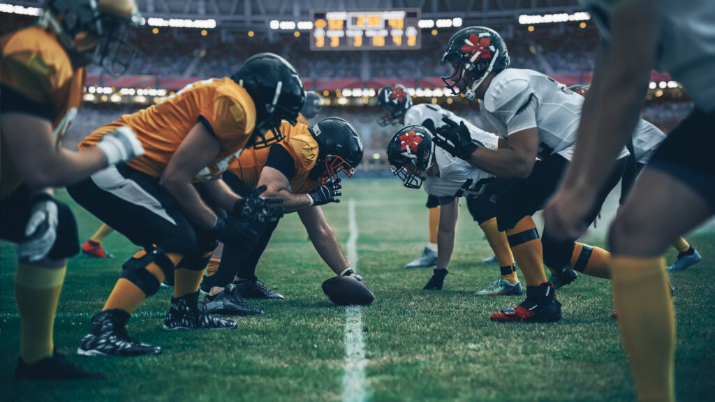 American Football Championship. Teams Ready: Professional Player